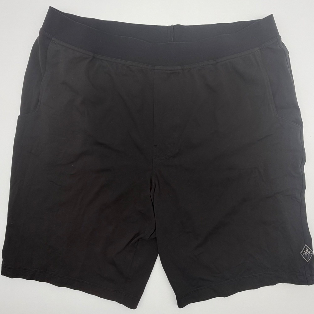 Prana Breathe Mens Black Supplex Athletic Yoga Shorts XL RN124977